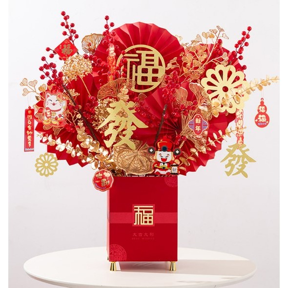 新年紙扇花